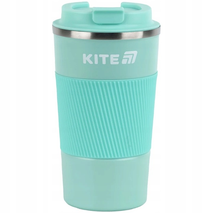 Cana termică Kite 510 ml, antiderapantă, verde, din inox AISI 304