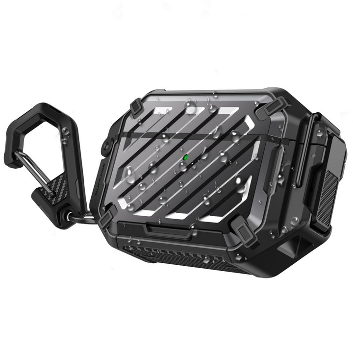 Carcasa Supcase Unicorn Beetle Pro cu MagSafe compatibila cu Apple AirPods Pro 3, IP68, Negru