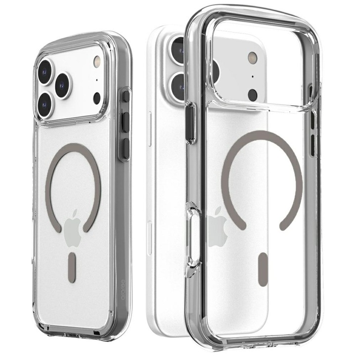 Carcasa Araree Duple M Air cu MagSafe compatibila cu iPhone 17 Pro Max, Transparent / Gri