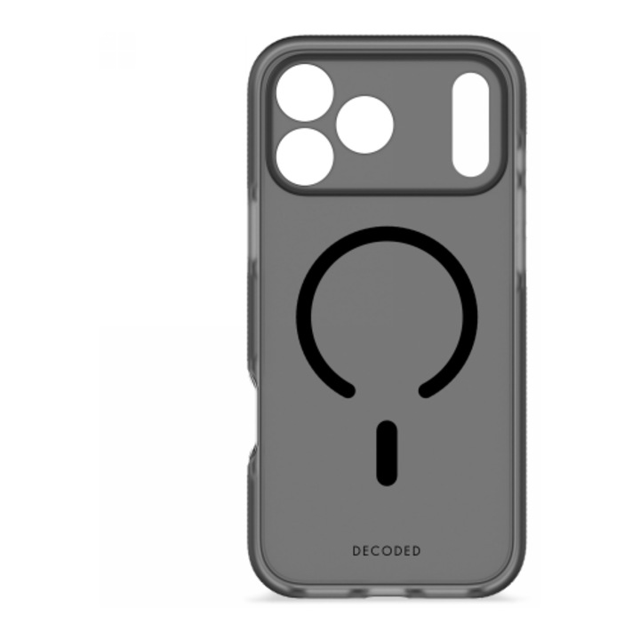 Carcasa Decoded DropTec Transparent Backcover cu MagSafe compatibila cu iPhone 17 Pro Max, Negru