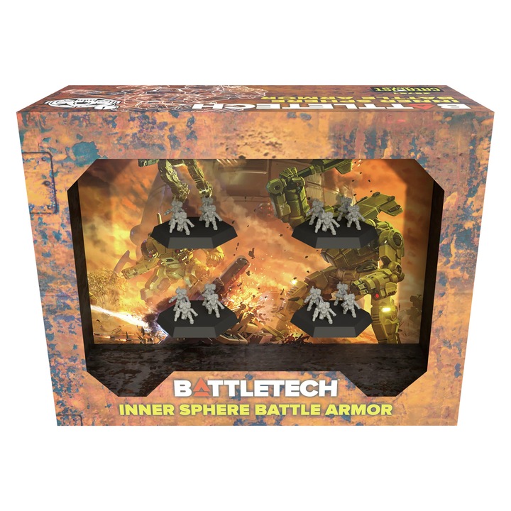 BattleTech: Inner Sphere Battle Armor Platoon, extensie joc, 4 escadroane, 4 Battlefield Support Cards, 4 Alpha Strike Cards