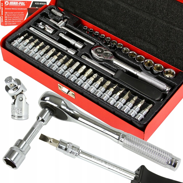 Set Chei Tubulare Torx 1/4" 48 Piese cu Valiza