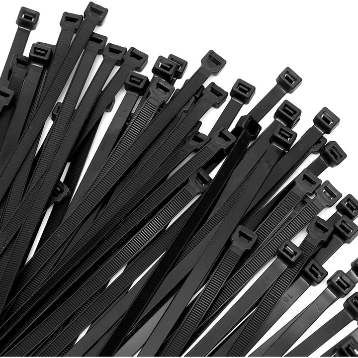 Cabluri de fixare Caltucus Core 4 inch, rezistente UV, negre, 100 buc