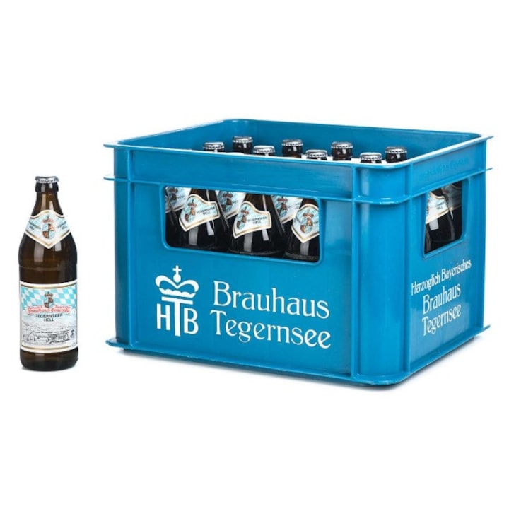 Set bere germana, Bere TEGERNSEER HELL 500 ml, blonda, 4.8 % alcool, 500 ml x 20 buc