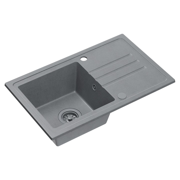 Chiuveta de bucatarie Quadron BEN 111, granit, 1 cuva, baterie MAGGIE, 70x44cm