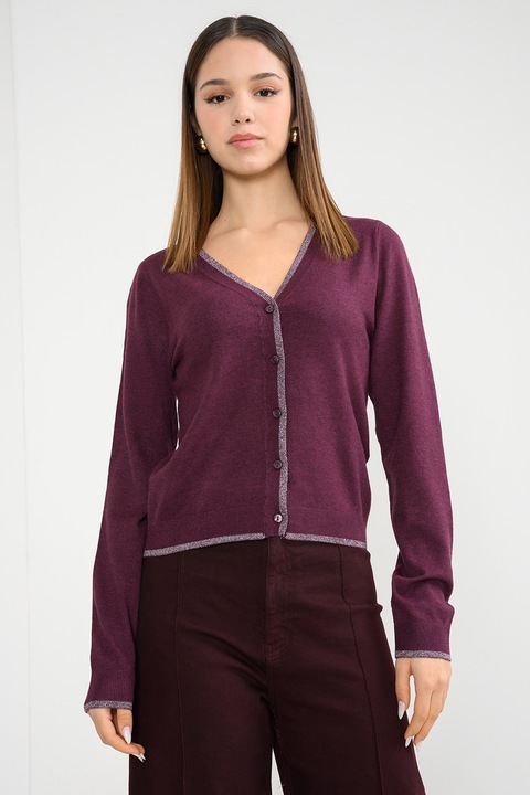 Vero Moda, Cardigan tricotat cu nasturi, Violet tyrian