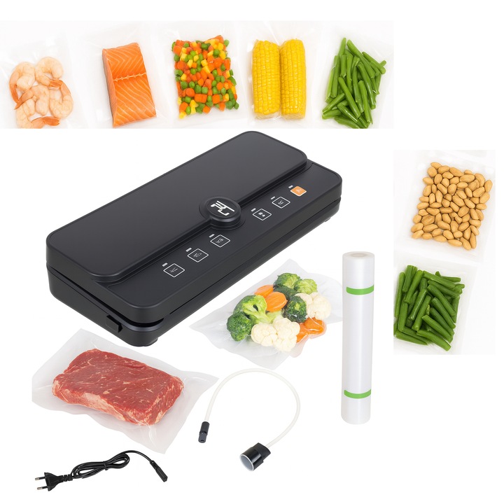 Aparat de Vidat si Etansat in Vid idealSTORE, 6 Moduri de Functionare, Senzor de temperatura NTC, Vidare uscat/umed, Eficienta 9 l/minut, Latime Etansare 30 cm, Cutter Incorporat, Mod MOIST+ FOOD, Putere de Aspirare 60 kPa, Putere 110W, Constructie Solida