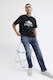 Jack & Jones, Blugi drepti cu aspect decolorat, Albastru melange