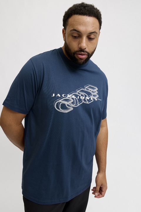 Jack & Jones, Biopamut póló logóval, Sötétkék