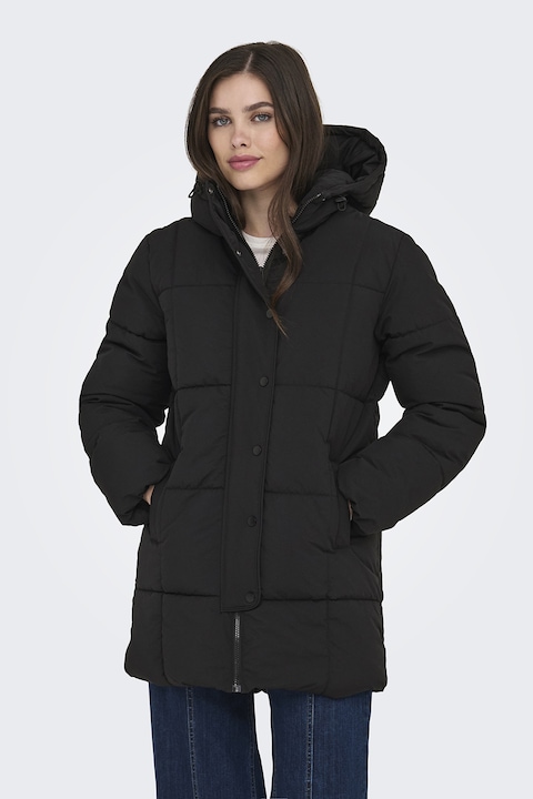 JdY, Зимно яке с два предни джоба и качулка, Черен