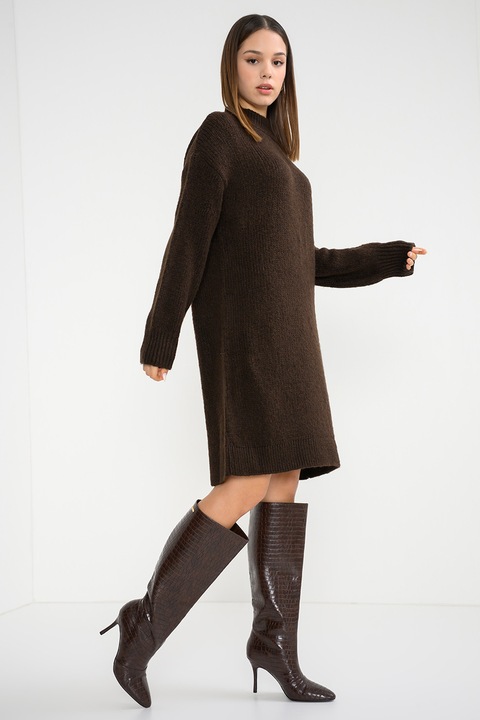 JdY, Свободна рокля тип пуловер, Тъмнокафяв