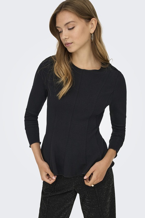 Only, Bluza uni din peplum, Negru