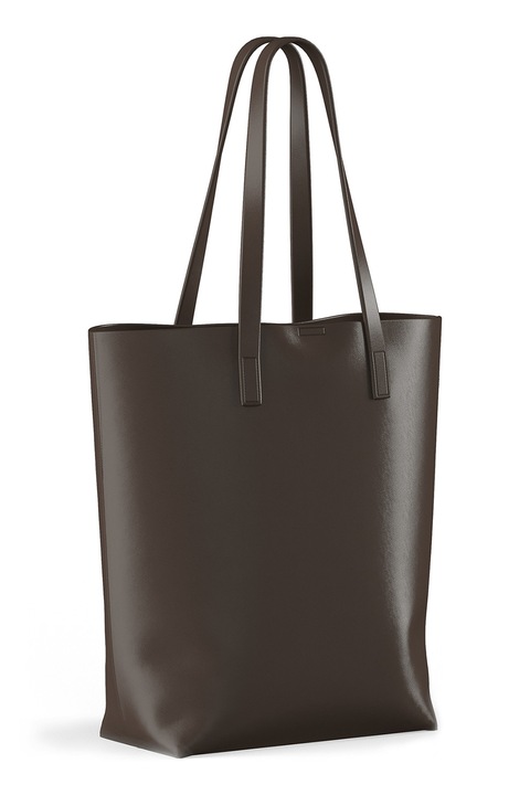 Pieces, Tote fazonú műbőr táska, Sötétbarna