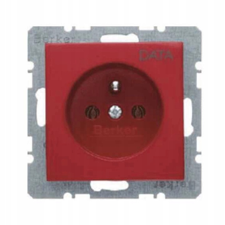 Priza Dubla cu Impamantare, Rosie, 16A, 250V AC