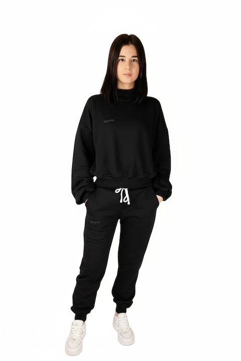 Trening basic CELEVRI din 100% bumbac, regular fit, de dama, Negru