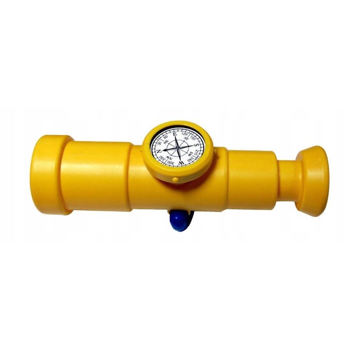 Telescop cu busola, Just Fun, galben, 305x85x75mm, 2 lentile, pentru interior si exterior