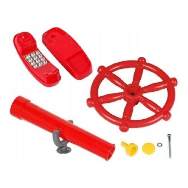 Set loc de joacă Gigi Toys, telescop manechin și telefon manechin, 21x7x10 cm, roșu