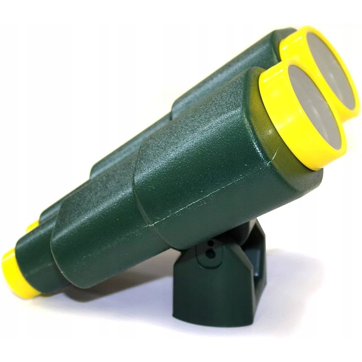 Binoclu rotativ mare JUST FUN, 4 lentile, verde-galben, 30x16x26cm, set asamblare