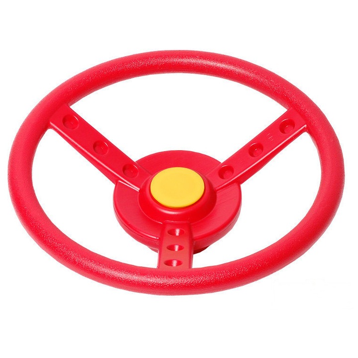 Volan de curse pentru copii, Just Fun, rosu, 33cm, mobil 360°