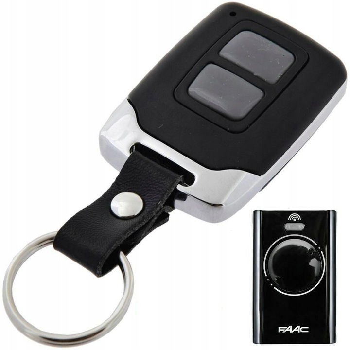 Telecomandă Proxima MINI 433MHz, 2 butoane, crom + plastic, 32x44x12mm