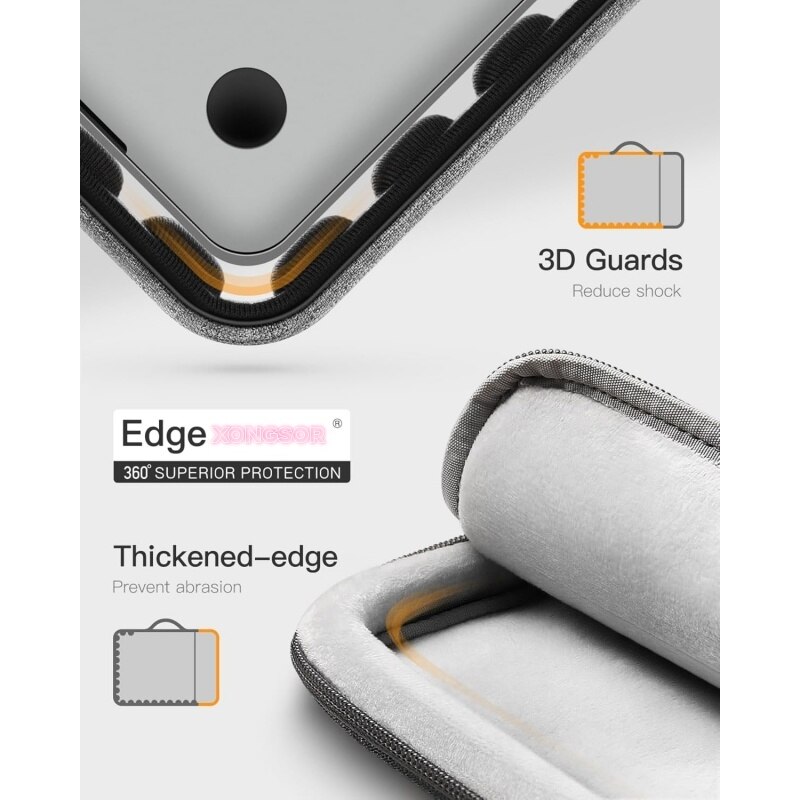 Husă de protecție pentru laptop XONGSOR, 13/14 inch, rezistentă la apă, cu buzunar pentru accesorii, negru