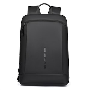 Rucsac laptop 15.6 inch, multiple compartimente, impermeabil, piele ecologică, negru