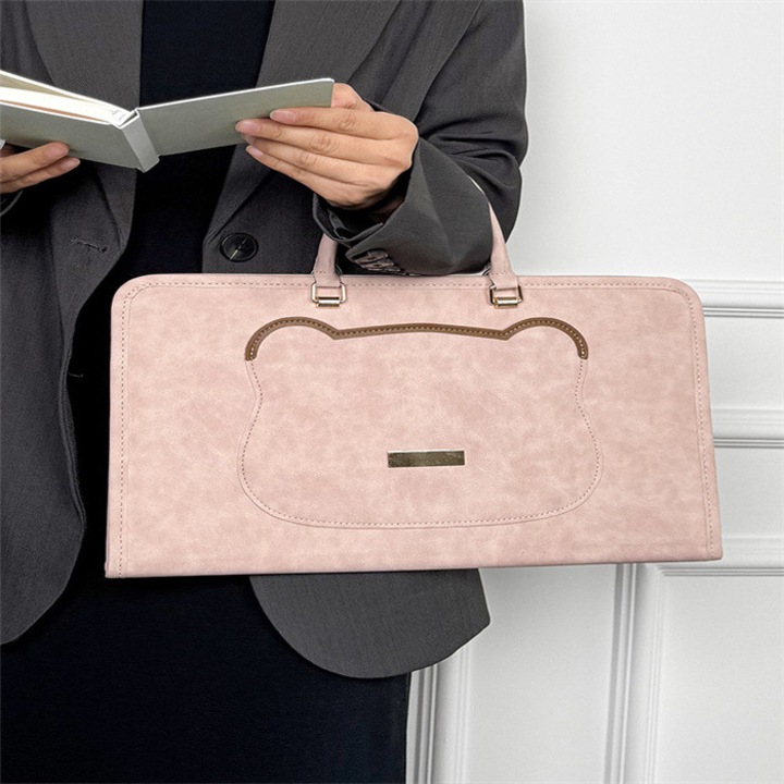 Laptoptáska, macska design, vízálló, rózsaszín, 41.5x26x2cm, szett