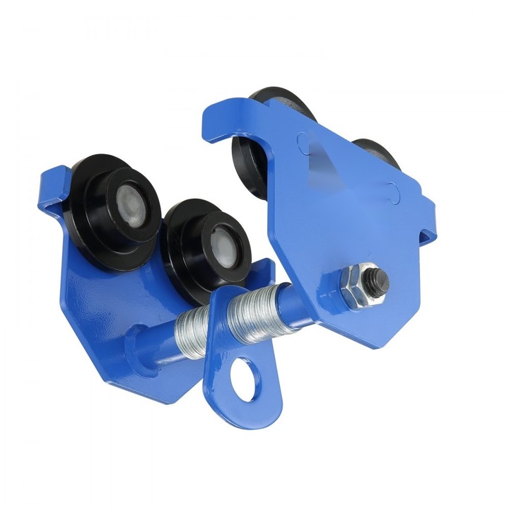 Troliu Manual, 0.5 Tone, Pentru Fascicul Impingator, Roti Duble, Reglabil pentru Flansa I-Beam 6, 35cm - 13, 97cm, Palan de Garaj, Otel Aliat, pentru Fascicul I Curbat Drept