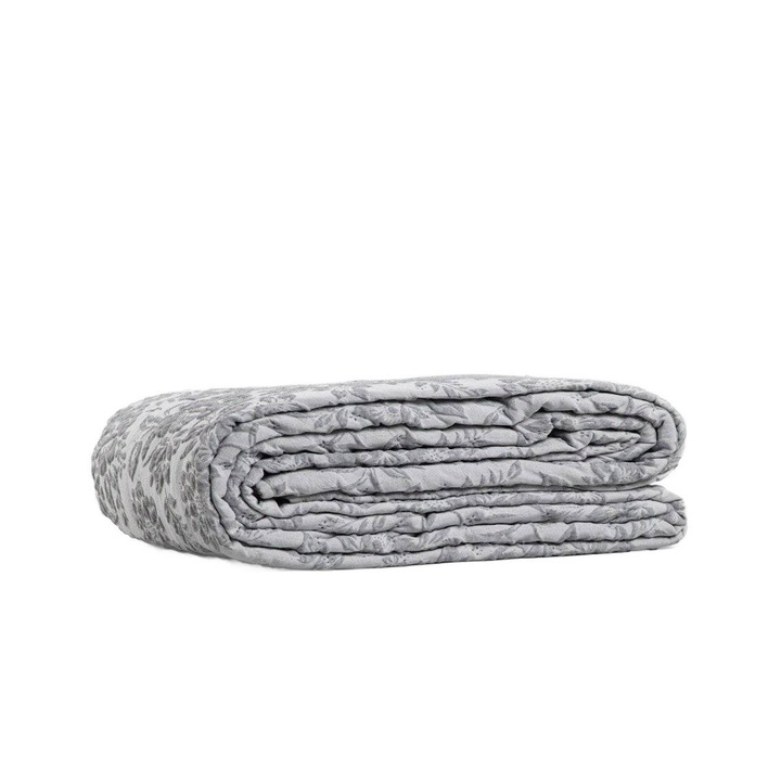 Cuvertură CLARO Homla, microfibra, broderie florală, 200x220 cm