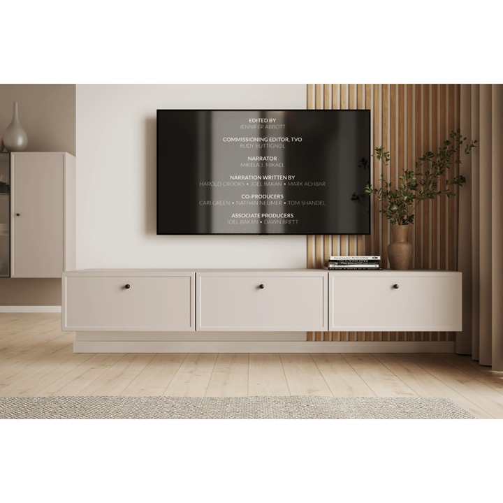 Comoda TV, Lorini, 200 cm, cu sertare, culoare kaszmir, 30x45cm