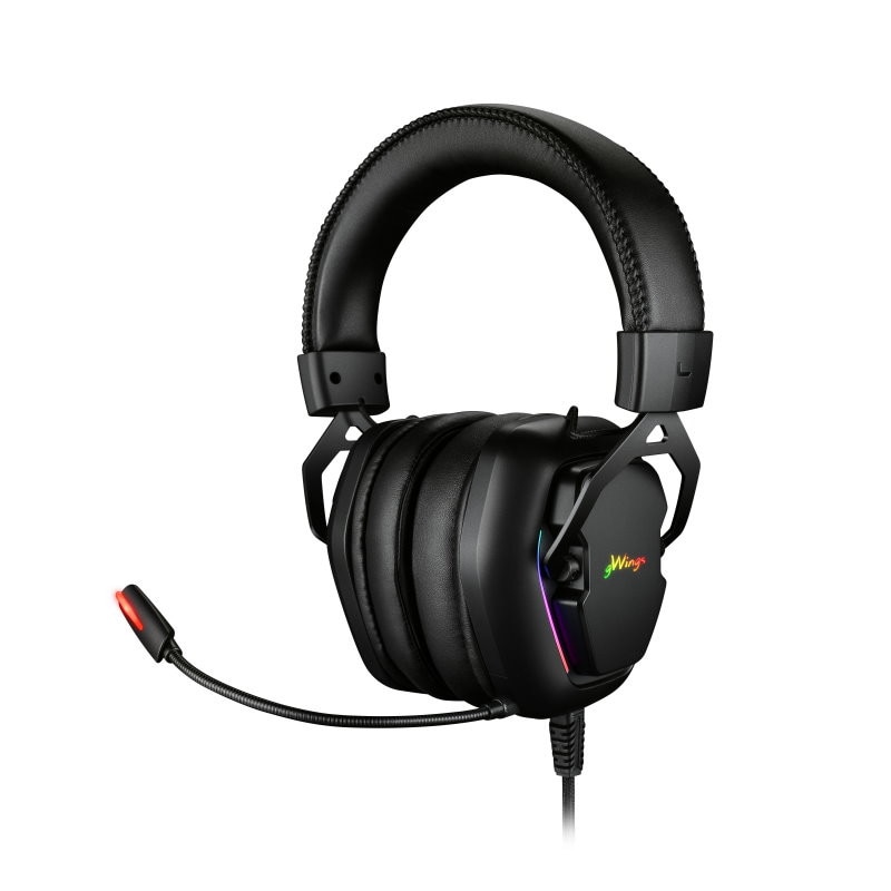 Casti Gamer, gWings 970hs, USB, 2 x Jack 3.5, RGB, 20 Hz - 20 KHz, Negre