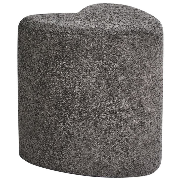 Pouf Beliani Chenille Gri închis, 33x40x44cm, formă de inimă