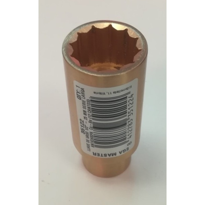 Cric tubular antiscantei Ega Master 35122, dimensiune 25 mm, prindere 1/2", 12 laturi