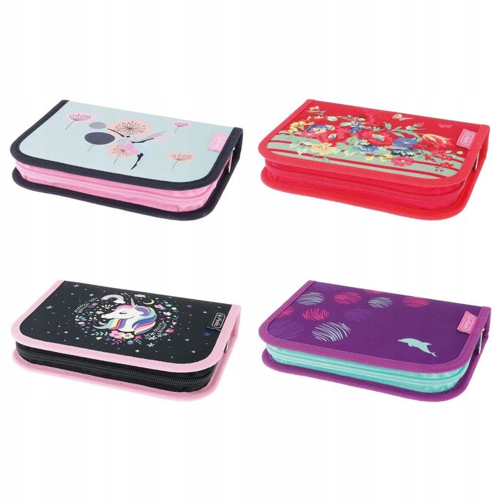 Ученически несесер Herlitz, сгъваем, размери 14x20.5см, дизайн за момичета