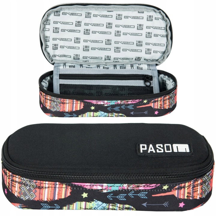 Etui școlar PASO Neechipat, design modern, compartimentare spațioasă, 23x10x5cm