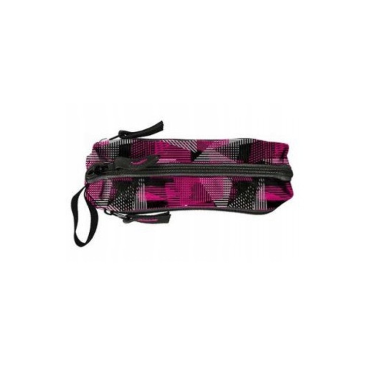 Etui PASO Barbie BAA-007, roz și negru, tip tub, 22x5x8 cm