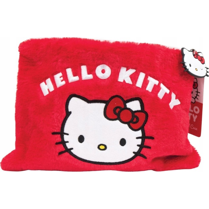 Etui Hello Kitty, Pyramid International, moale, brodat, 18x25x1cm