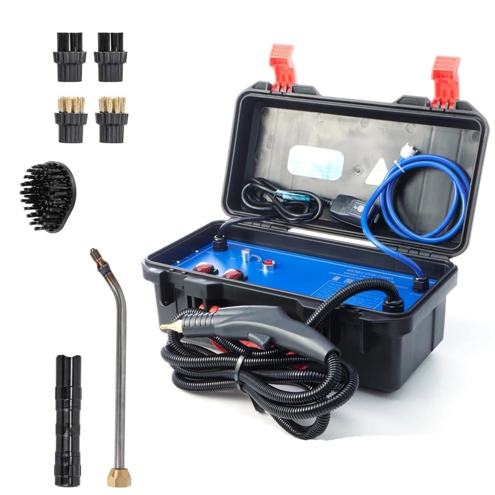 Aparat de curățat cu abur, 3000W, presiune 2-3 bar, negru, 46x29x24cm