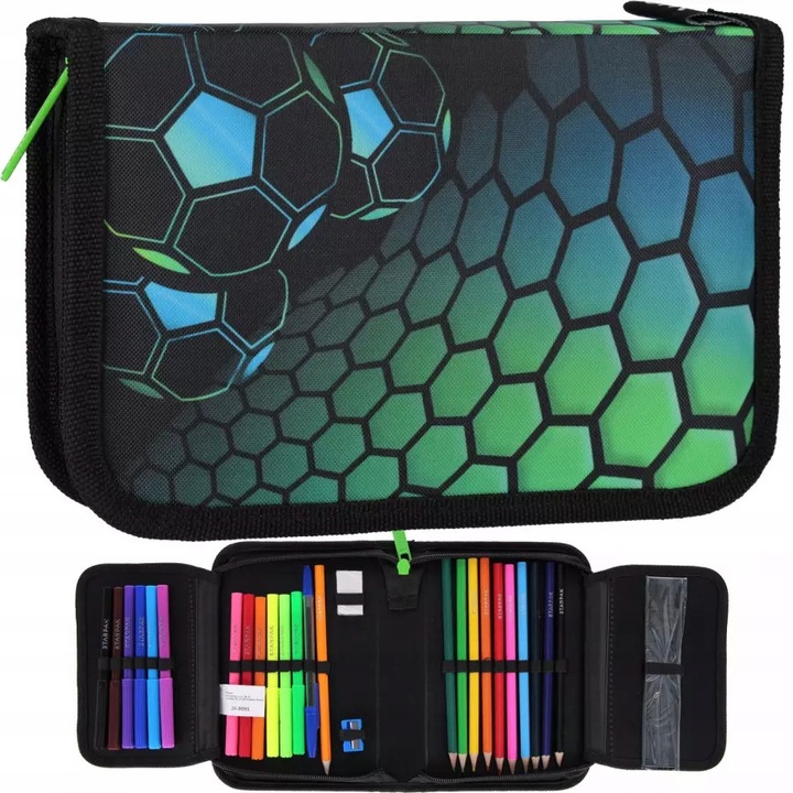 Etui troller complet Starpak, design fotbal, 2 compartimente, 21x14x4cm