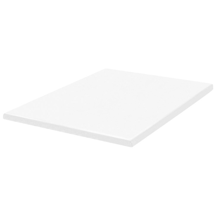 Topper saltea Beliani 140x200cm, alb, spuma poliuretanica, husa detasabila