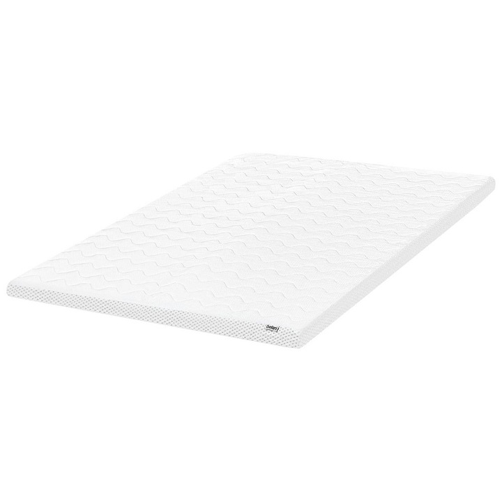 Topper saltea Beliani, 140x200cm, spumă poliuretanică, husa detasabilă, alb