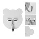 Set 6 carlige adezive pentru perete, forma ursulet, otel inoxidabil, argintiu, 4.5x4.5x2cm