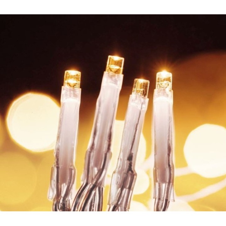 Instalatie Perdea Lumini AB HOMES, 100 LED-uri Alb Cald Flash, 6 m, Extensibila, Interior & Exterior, Efect Sclipitor Elegant