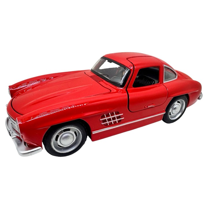 Macheta Mercedes-Benz 300SL Gullwing rosu 1/36 sunete, lumini, deschide usile si capotele