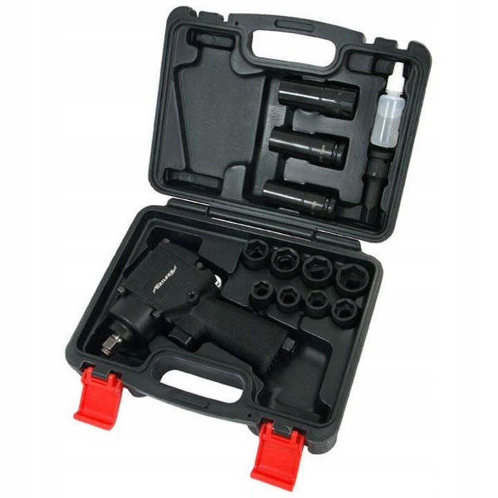 Cheie pneumatica cu impact MINI 1/2" 610Nm, Neilsen, set cu 10 accesorii, 132x1,6cm