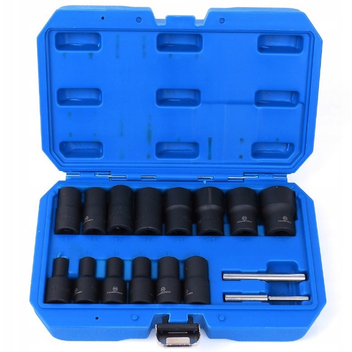 Set 16 Chei Tubulare Falon-Tech 8-27mm, Otel Crom-Molibden, 1/2 inch, 50mm