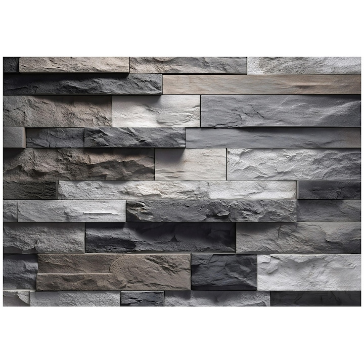 Fotótapéta, Tégla, szürke, 150x105 cm, Modern, Vlies, Tapéta, Hálószobába, Szobába, Nappaliba, Falra, Dekoráció, 16203VX3