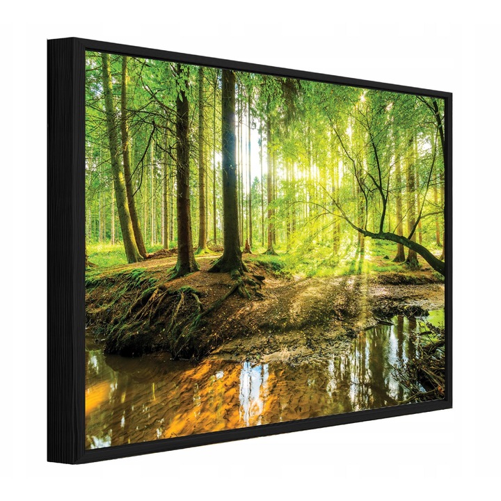 Tablou Canvas, Padure, Verde, 60x40 cm, Tablou in Rama, Decorative, Living, Bucatarie, Picturi Pentru Perete, PPR10513O4