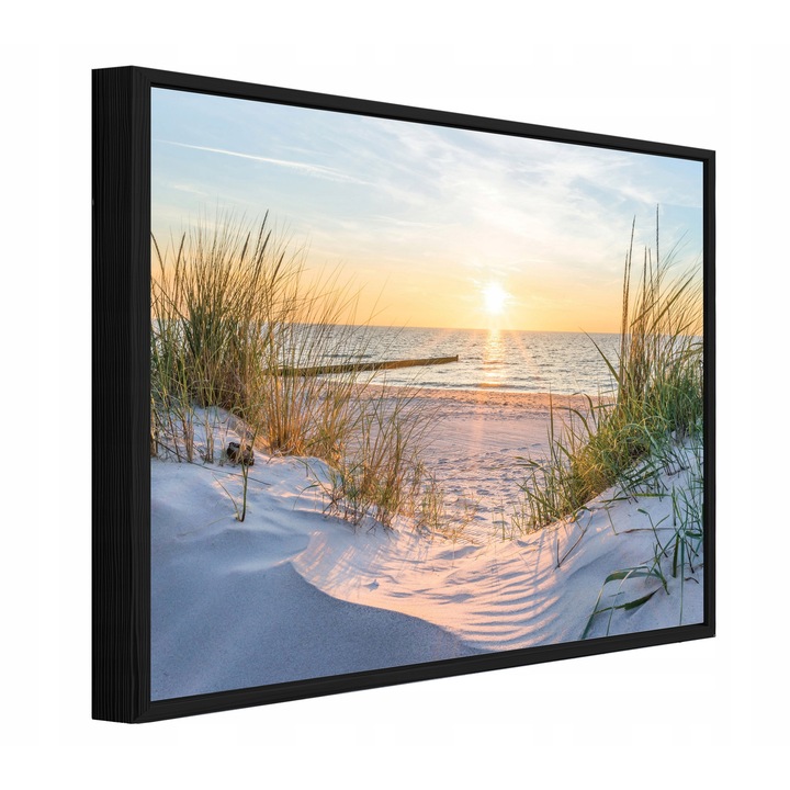 Tablou Canvas, Plaja, Bej, 120x80 cm, Tablou in Rama, Decorative, Living, Bucatarie, Picturi Pentru Perete, PPR14020O20