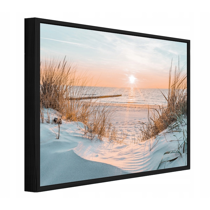 Tablou Canvas, Plaja, Bej, 120x80 cm, Tablou in Rama, Decorative, Living, Bucatarie, Picturi Pentru Perete, PPR14021O20